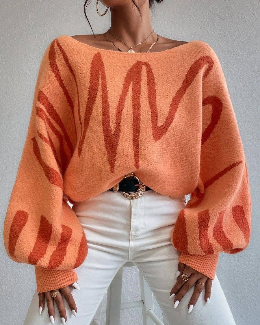 HIDDENBRAND - Wholesale Knit Sweater - Women's - Balloon Sleeve Design Sweater6
