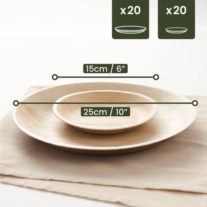 Häago - Wholesale Disposable plate - 40 Recyclable Palm Leaf Plates5