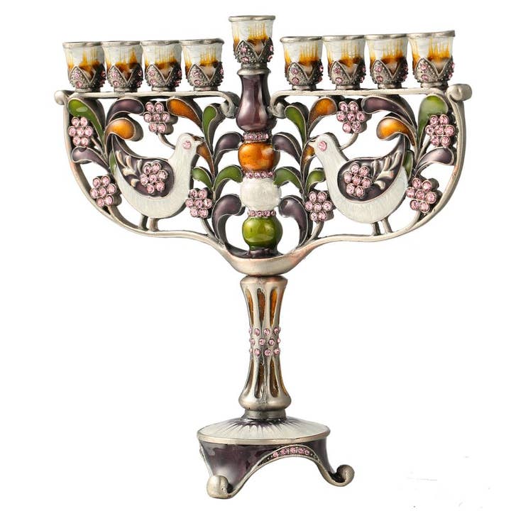Matashi - Vendita all'ingrosso Menorah - Menorah Candelabro smaltato e dipinto a mano Matashi2