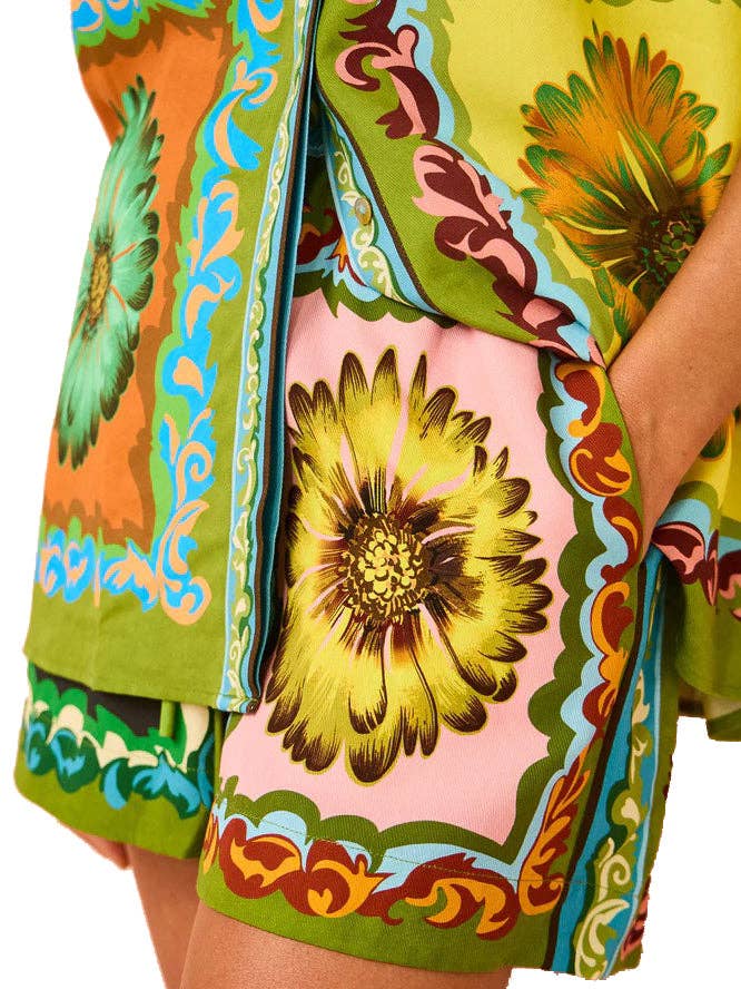 MULTI Ensemble chemise et short boutonnés à imprimé floral en vente sur Faire4