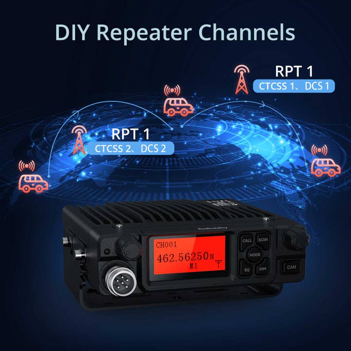 Radioddity - Wholesale Electronic Toy - Kids & Baby - Radioddity DB40-G GMRS Mobile Radio | 40W | Repeater Capable | 199 Channels | UHF Scanning Receiver3
