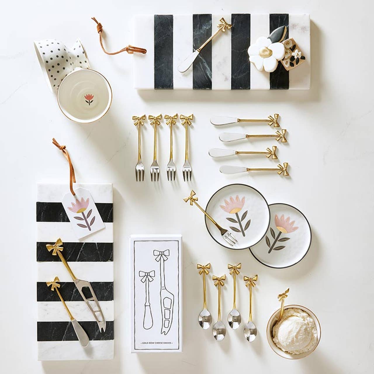 Santa Barbara Design Studio by Creative Brands - Wholesale Cheese Spreader - Gold Bow Cheese Knives - Set of 24