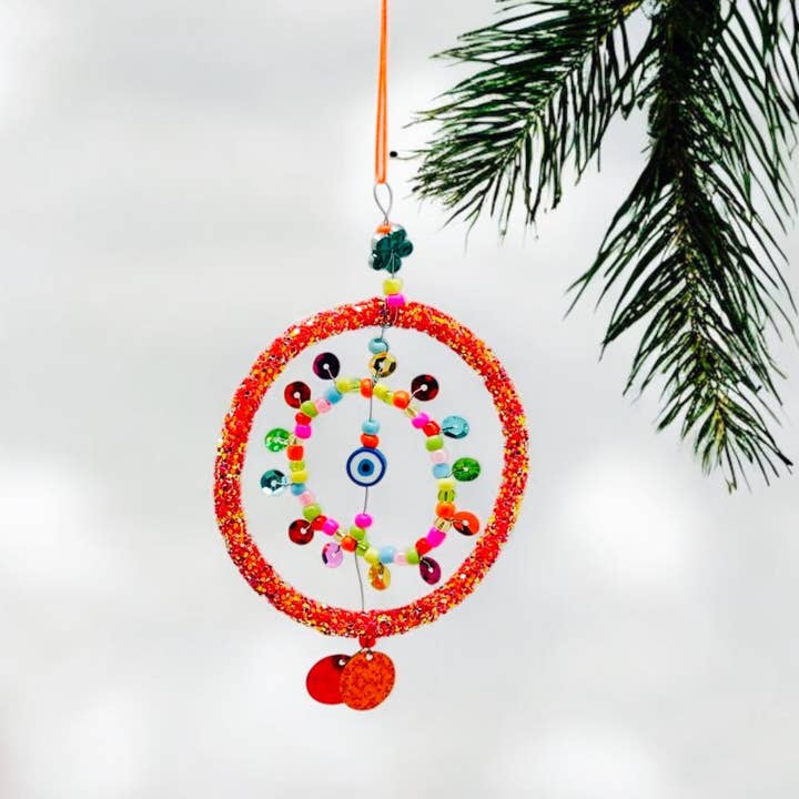 Decoration Sparkle Copper Circle Ornament for wholesale by NOÏ Hamburg