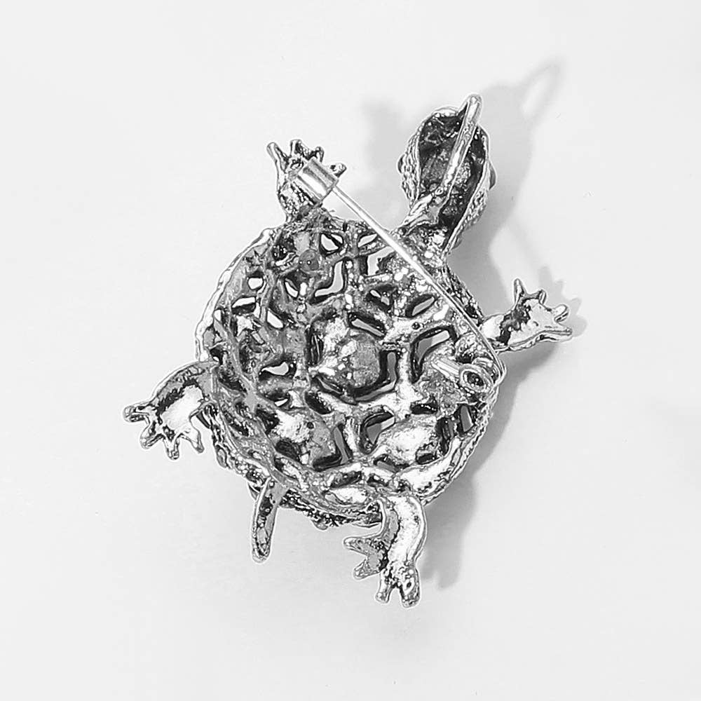 Sensibling Corp. - Venta al por mayor Broches - Broche de Tortuga Marina Adornado con Piedras de Imitación3