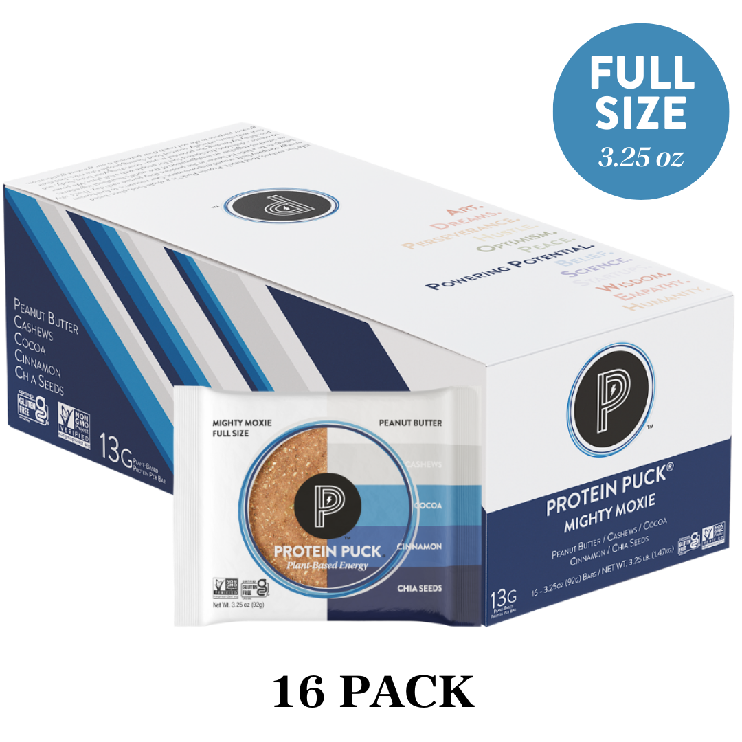 Protein Puck - Wholesale Snack Bar - Mighty Moxie (Cocoa, Cashew, Cinnamon) (16 - 3.25oz Bars)1