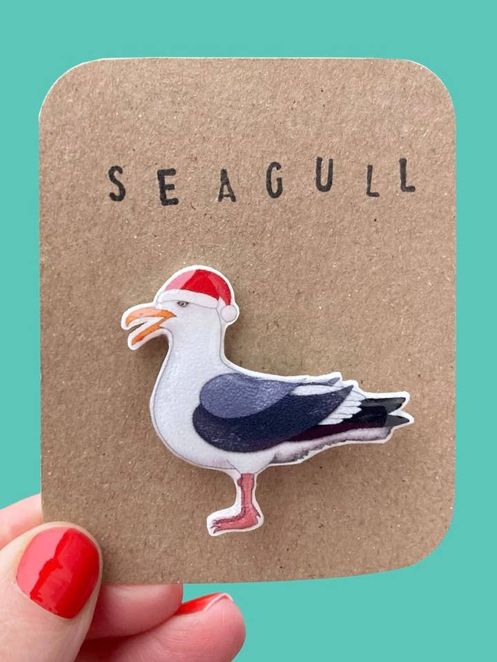 Petit insigne festif en forme de mouette pour la vente par RatBeanKat