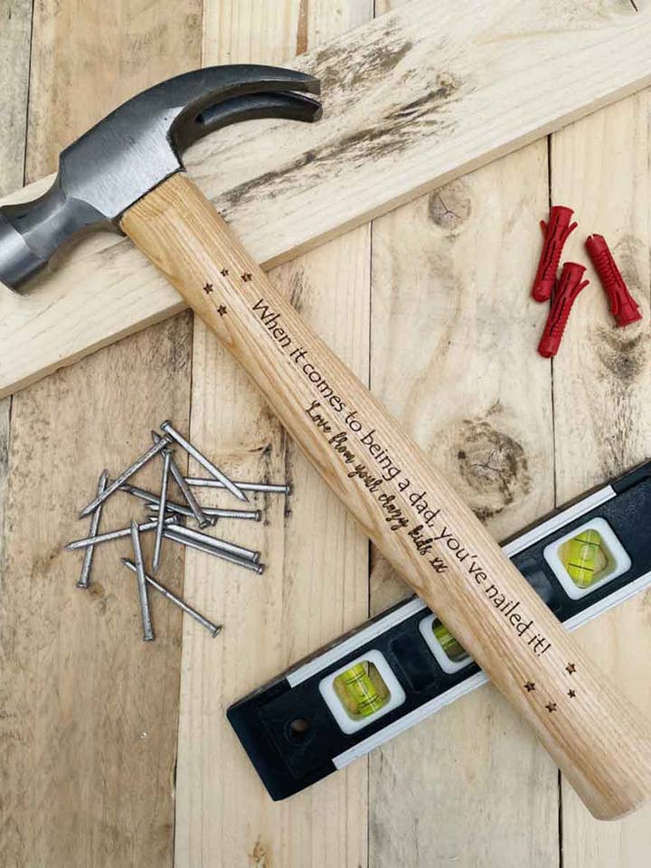 Personalised 16oz Claw Hammer - When it comes to being dad for wholesale by The Funky Deer