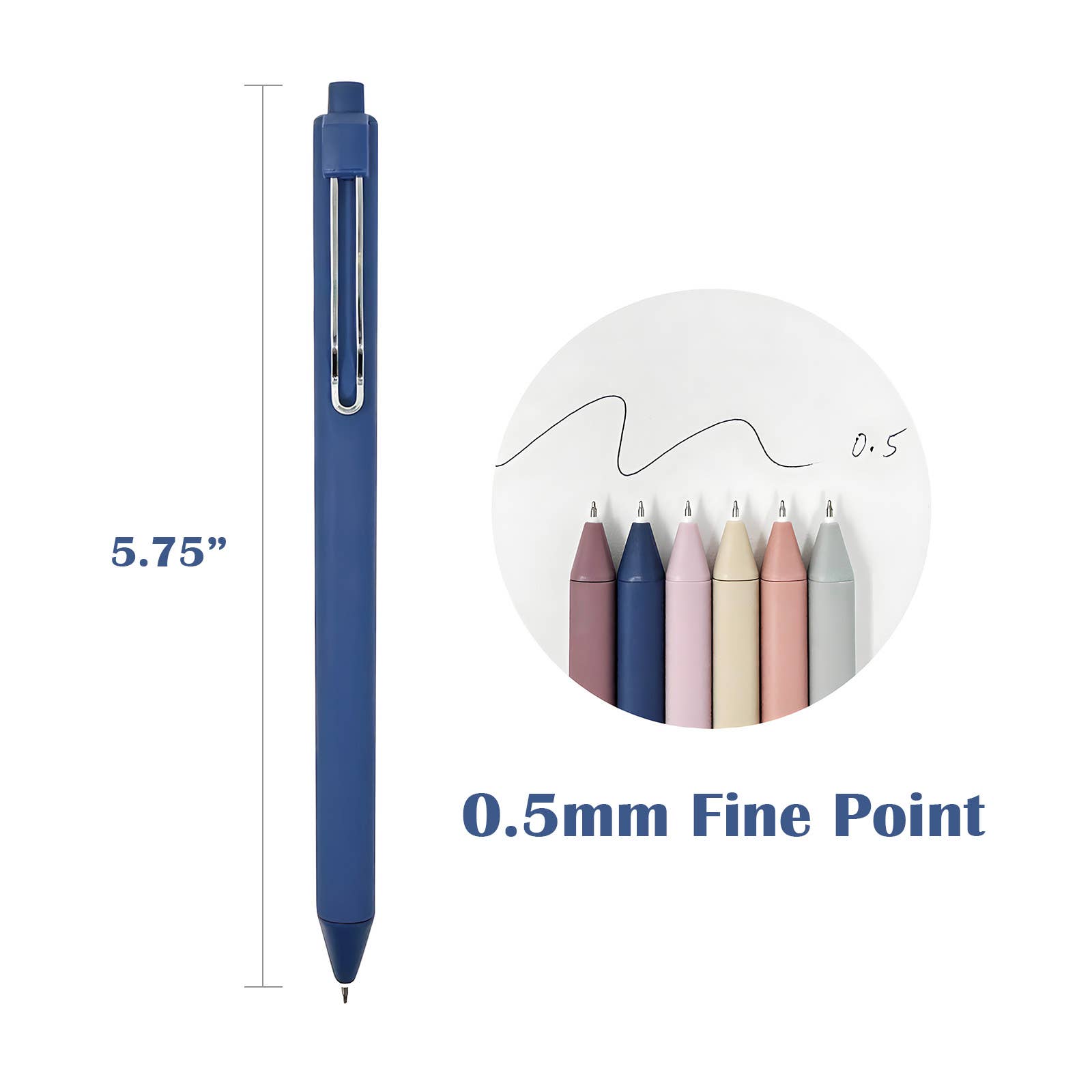 Wrapables.com - Wholesale Pen - Wrapables Retractable Black Ink Gel Pens, 0.5mm (Set of 6)19