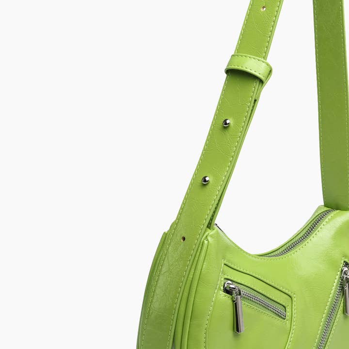Like Dreams - Wholesale Shoulder Bag - Women's - Dolce Crackled Vegan Leather Shoulder Bag