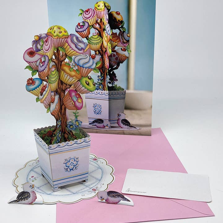 REMOVED BRAND - Wholesale Gewone wenskaart - Cupcakeboom - Ducklingcards 3D uitvouwkaart A51