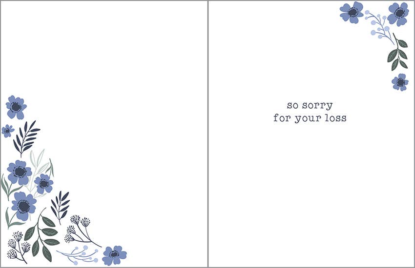GINA B DESIGNS - Wholesale Sympathy Card - Sympathy Greeting Card - Deepest Blue Flowers1