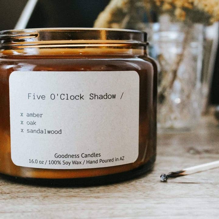 Five O'Clock Shadow for wholesale by Goodness Candles