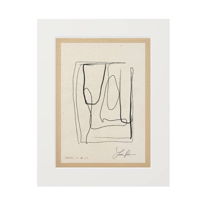 Abstrakter, mattierter Kunstdruck von Lines für den Großhandel von Lauren Fuhr Design Co.