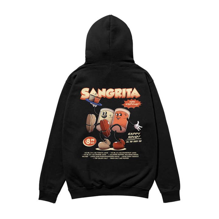 Sangrita Heavyweight Organic Hoodie Black for wholesale by Weekend Concept