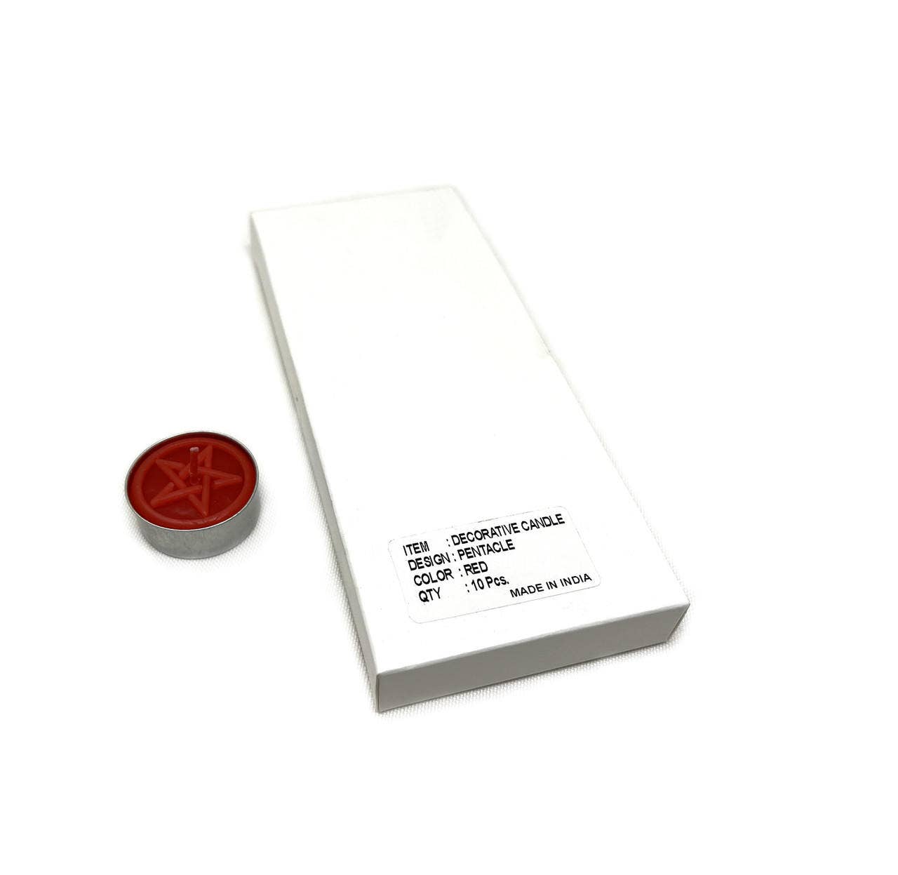 Vrinda - Wholesale Tea Light Candles - Candle T-Lite Pentacle Red (Pack of 10)3