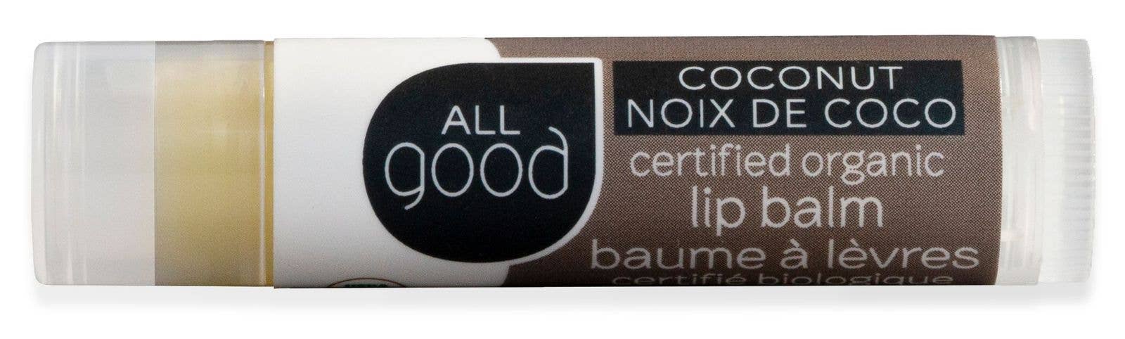 All Good Body Care - Wholesale Lip Balm - Certified Organic Coconut - 18 Count Counter Display1
