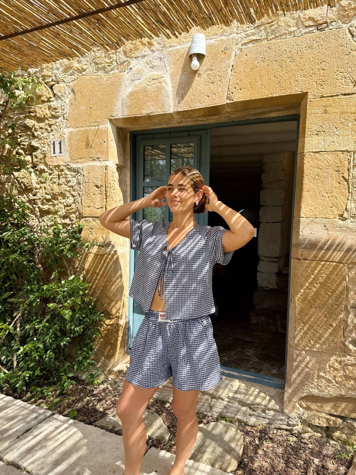 MindTraveler - Wholesale Blouse - Women's - Navy Vichy Maria Top5