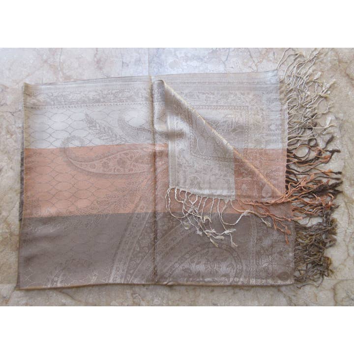 Bhawana Handicrafts - Venta al por mayor Chal - Mujer - Mantón de pashmina de cachemir tejido a mano, reversible