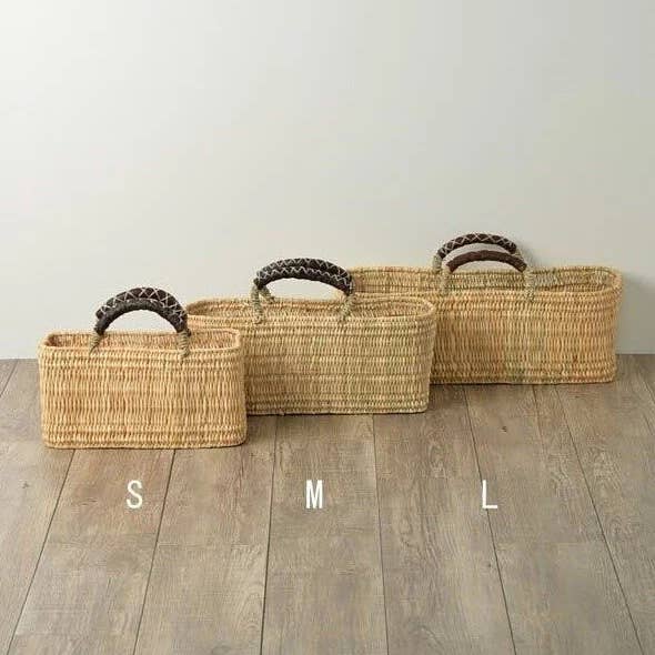 DarKech - Wholesale Basket - REED BASKET WITH LEATHER Handles