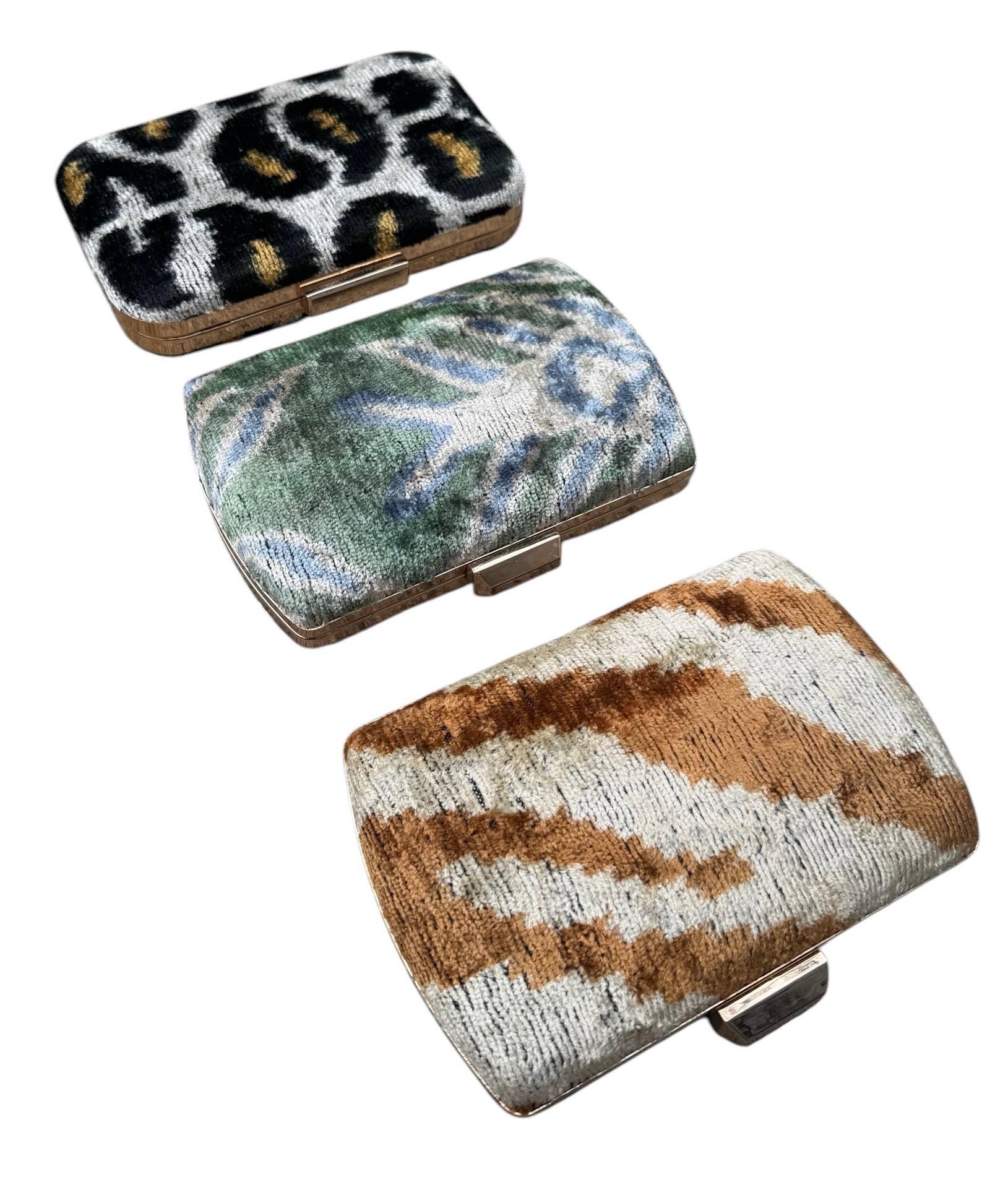 AYCA DESIGN - Venta al por mayor Bolso de mano - Mujer - Clutch tipo joyero de terciopelo de seda con ikat2