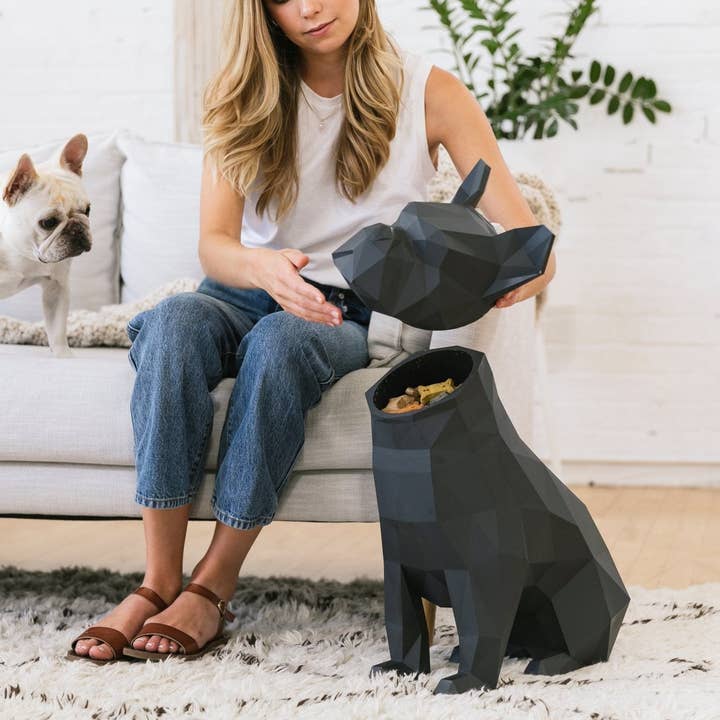 Abstract Home Art - Wholesale Decorative Tabletop Object - Max - French Bulldog - BK /Home Decor, Storage Bin, Trashcan5