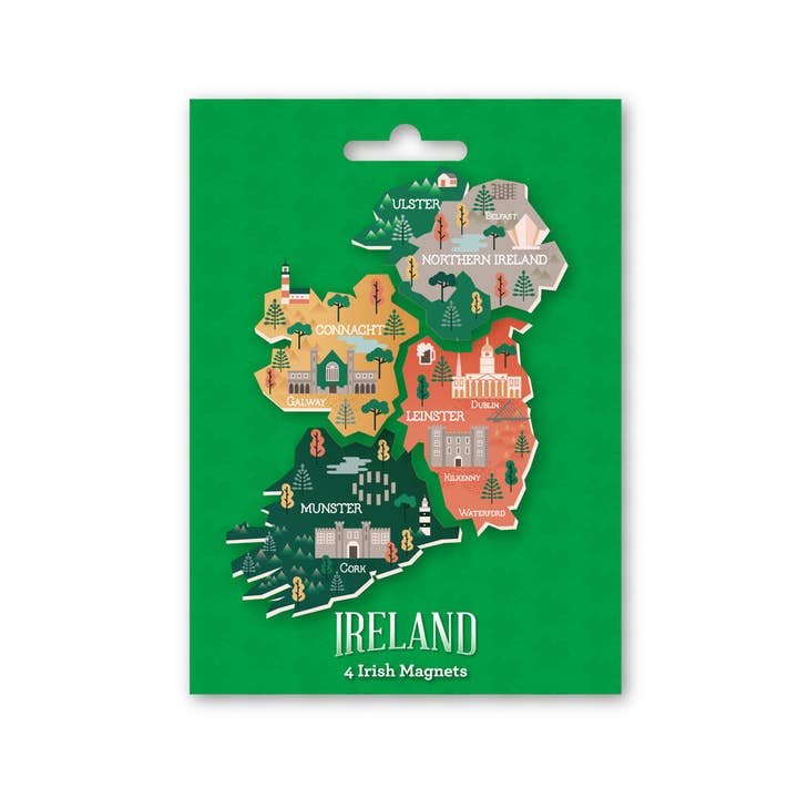 Eurostick - Venta al por mayor Imanes - Juego de 4 imanes con mapas de Irlanda