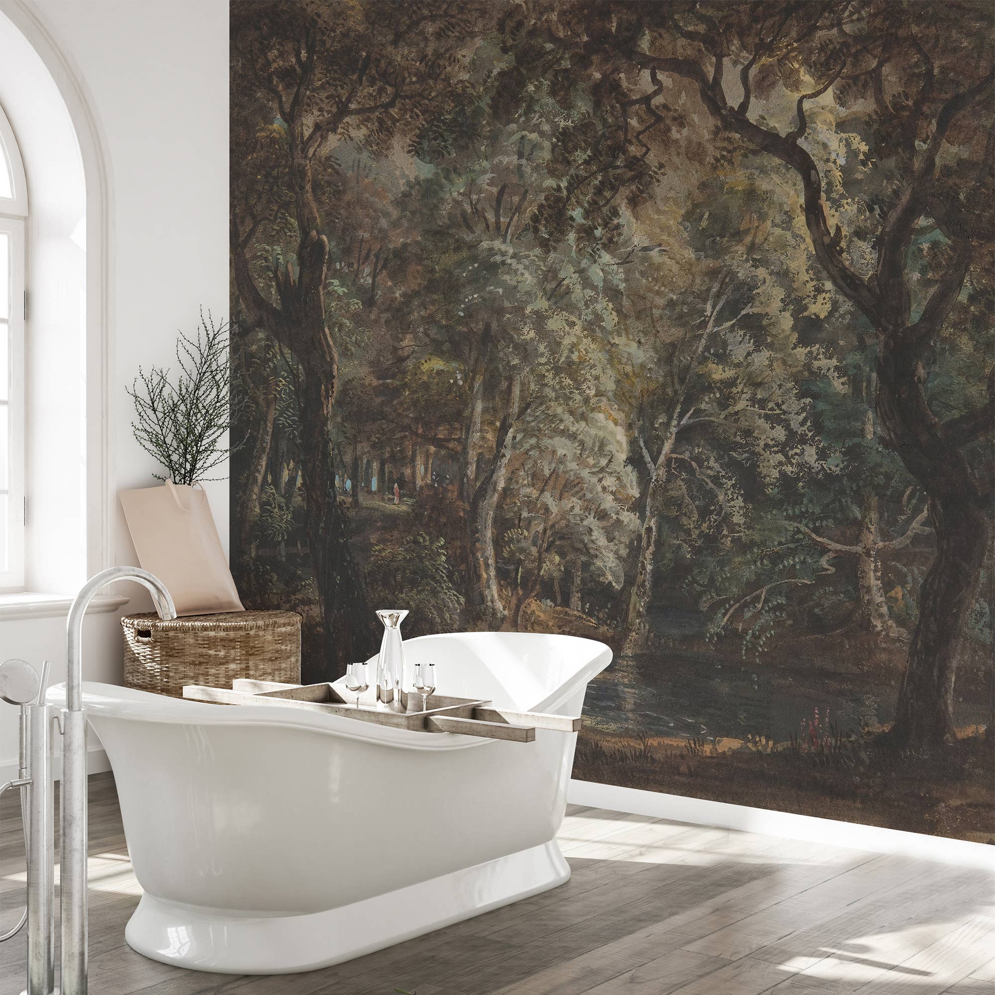 SimurgWallArts - Wholesale Wallpaper - Dark Forest Peel and Stick Wall Mural, Vintage Wallpaper5