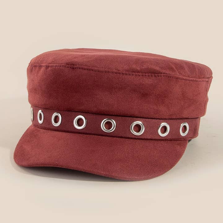 Anarchy Street - Wholesale News boy/school boy hat – Women's - Grommet Studded Beret Hat3