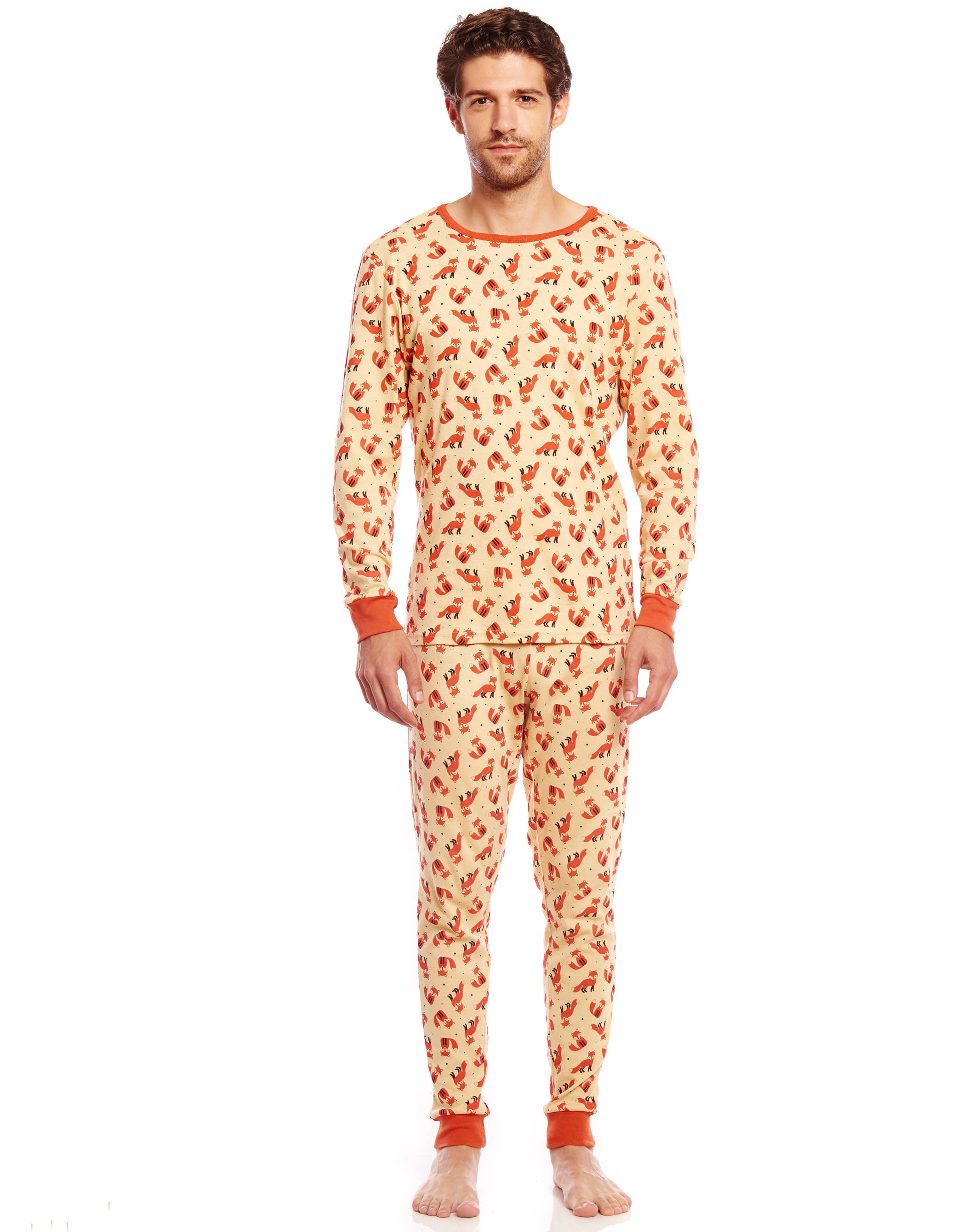 Leveret Pajamas - Wholesale Sleepwear Set - Men's - Mens Two Piece Cotton Pajamas Print1