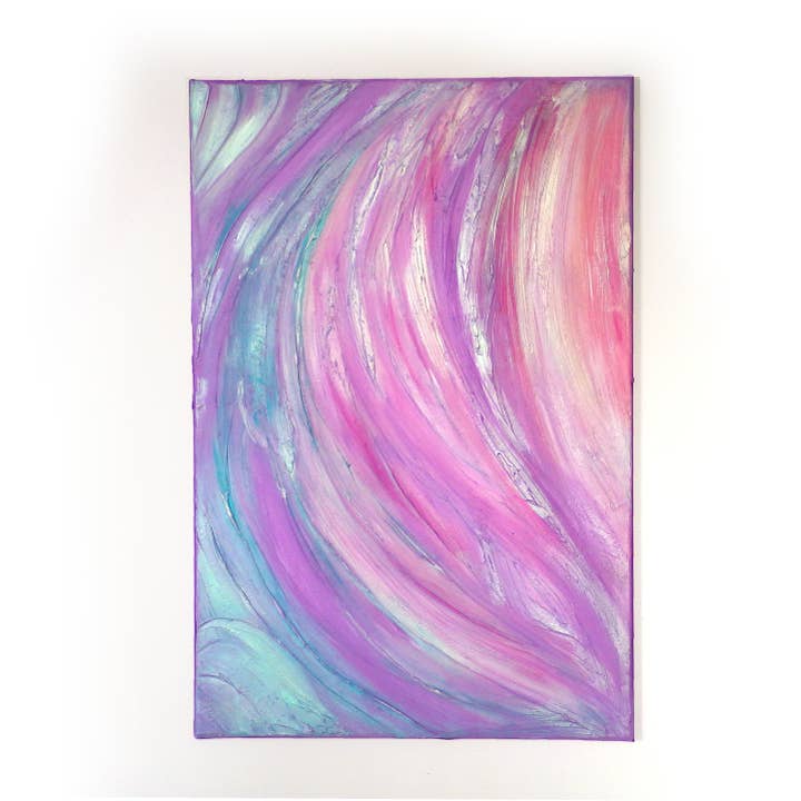 Dipinto astratto contemporaneo Rosa viola perlato 60x40cm per la vendita all'ingrosso da parte di Atelier E.Pic