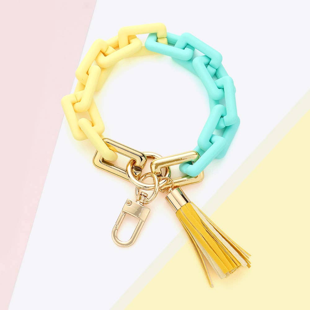 Sensibling Corp. - Wholesale Sleutelhanger-armbanden - Tassel Charm Open Rechthoekige Link Sleutelhanger/Armband1