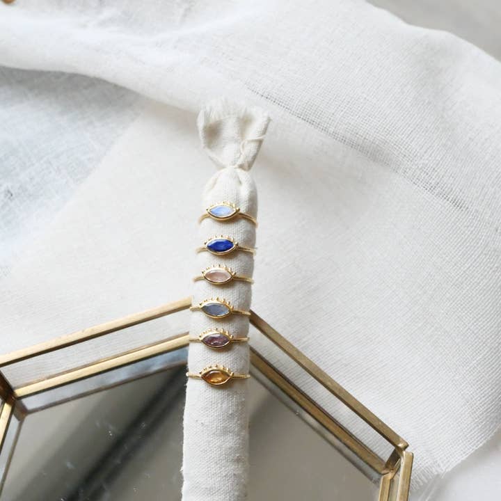 GINANDGER – Großhandel Einzelstein-/Solitär-Ring – Einstellbarer Ring - Iris