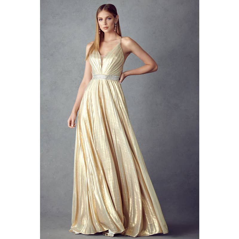 Juliet - Wholesale Gown - Women's - PLEATED V-NECK PROM EVENING DRESS5