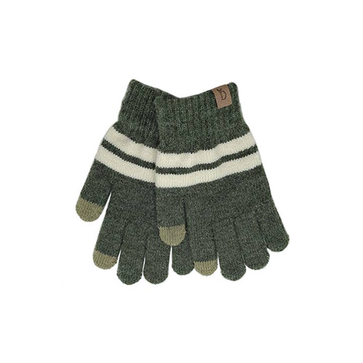 Hana – Engroshandel Handsker - Dame – Super bløde stribede strikkede berøringshandsker2