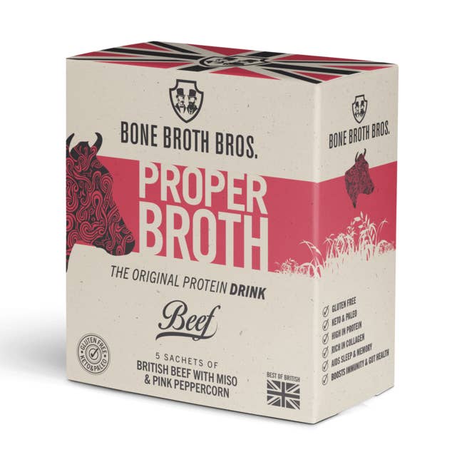 PROPER BEEF BROTH (5 X SACHET BOX) for wholesale by Bone Broth Brothers