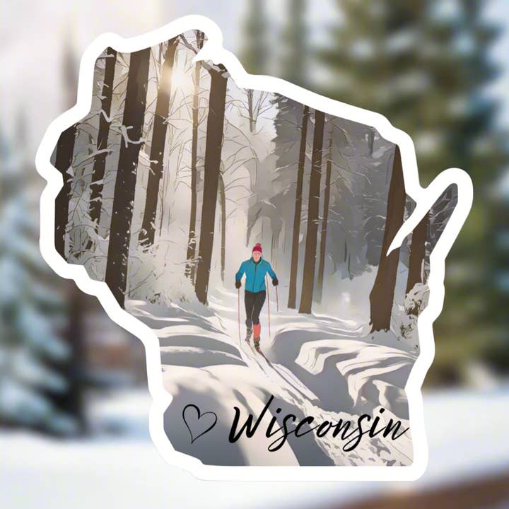 Wisconsin XC Ski Sticker for wholesale by Wilderness Adventures