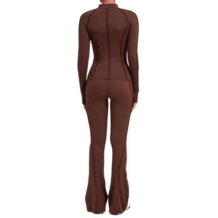 Sodalemon - Wholesale Activewear set – Women′s - Ladies' zipper long-sleeve two-piece set3