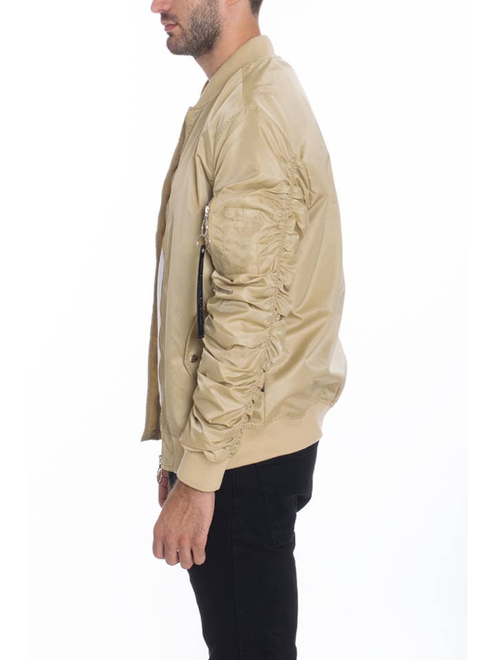 WEIV - Wholesale Bomber Jacket - Men's - Mens Light Weight Scrunched Flight Bomber Jacket7