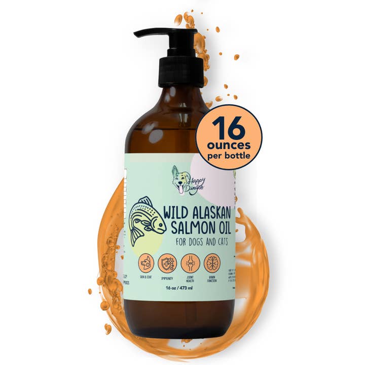 Wild Alaskan Salmon Oil - 16oz Pump Bottle for wholesale by Happy Dingos