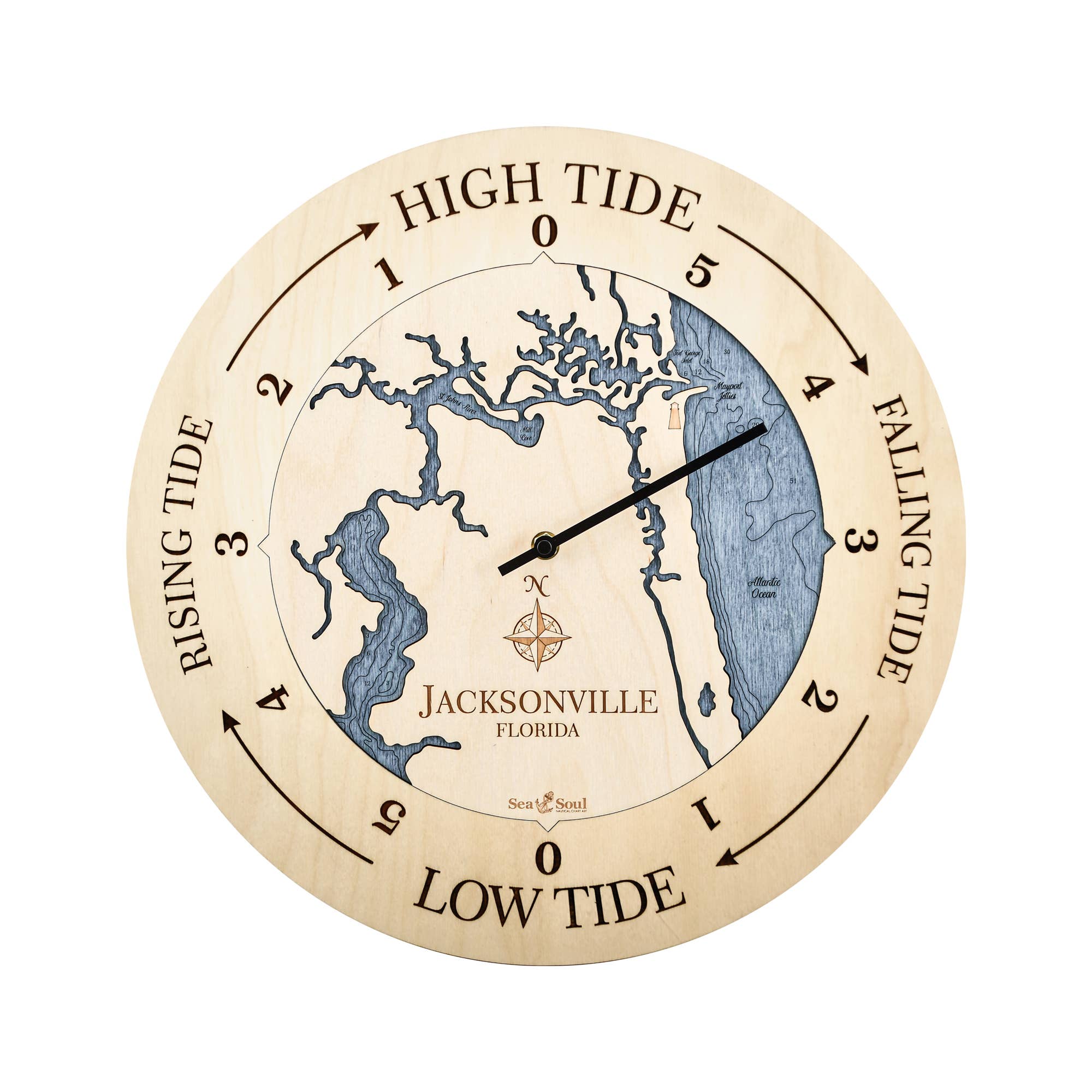 Sea & Soul Nautical Chart Art - Wholesale Wall Clock - Florida East Coast Nautical Chart Tide Clock-Many Locations87