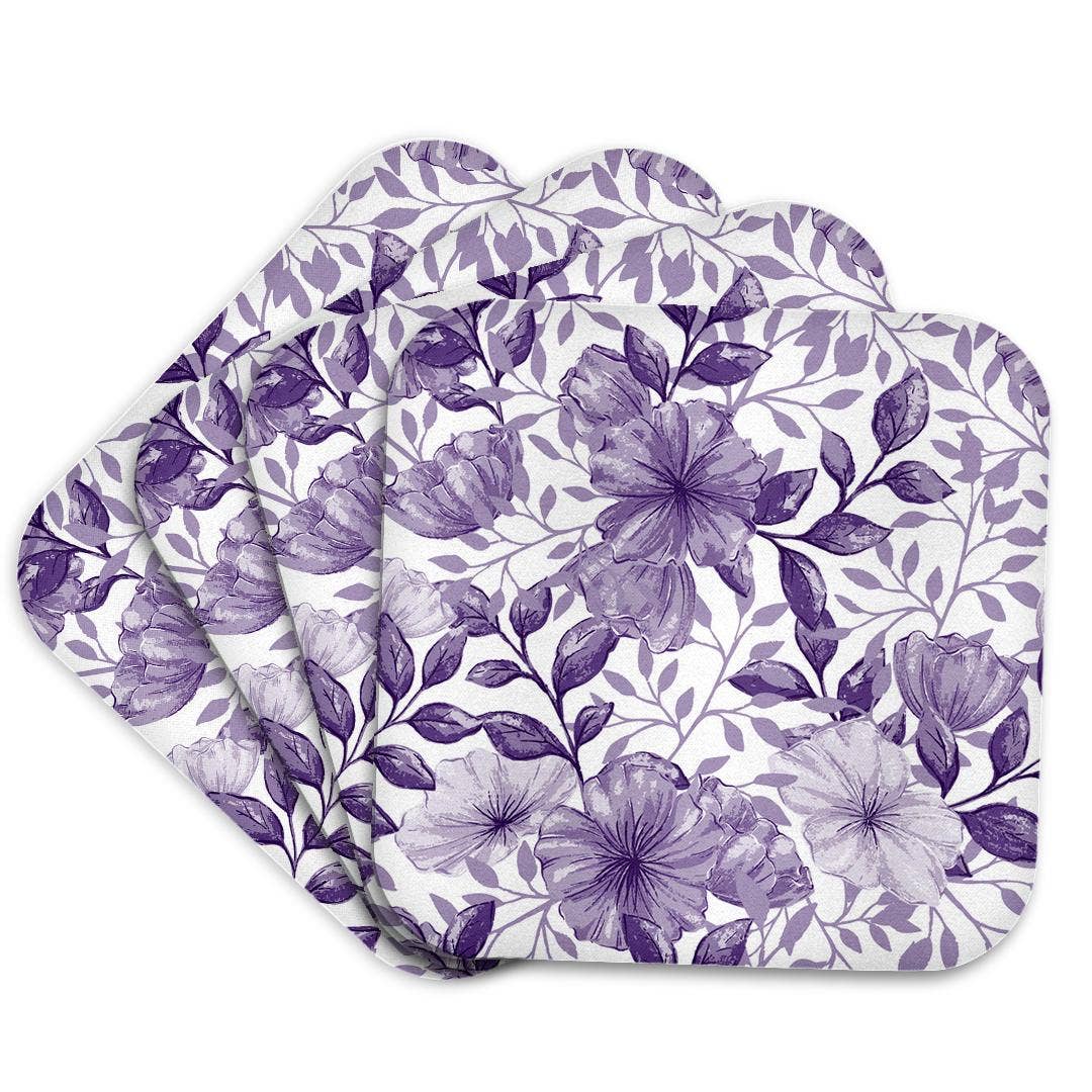 3dRose - Wholesale Coasters - 3dRose, Pretty Purple Petunia Flower Pattern, Coaster7