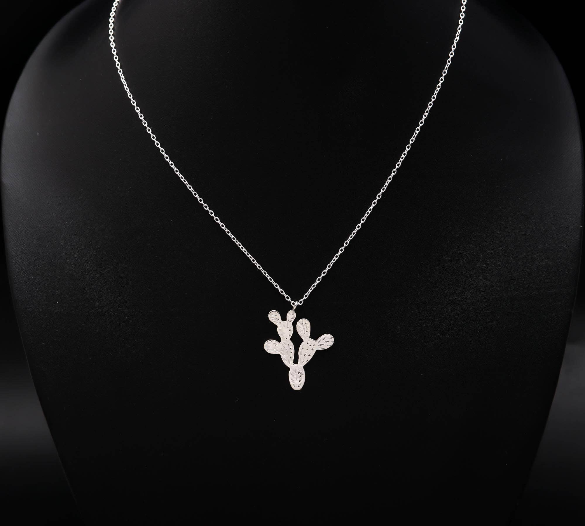 AG 925 JEWELLERY - Wholesale Pendant/Charm Necklace - 925 Silver Cactus Pendant Necklace3