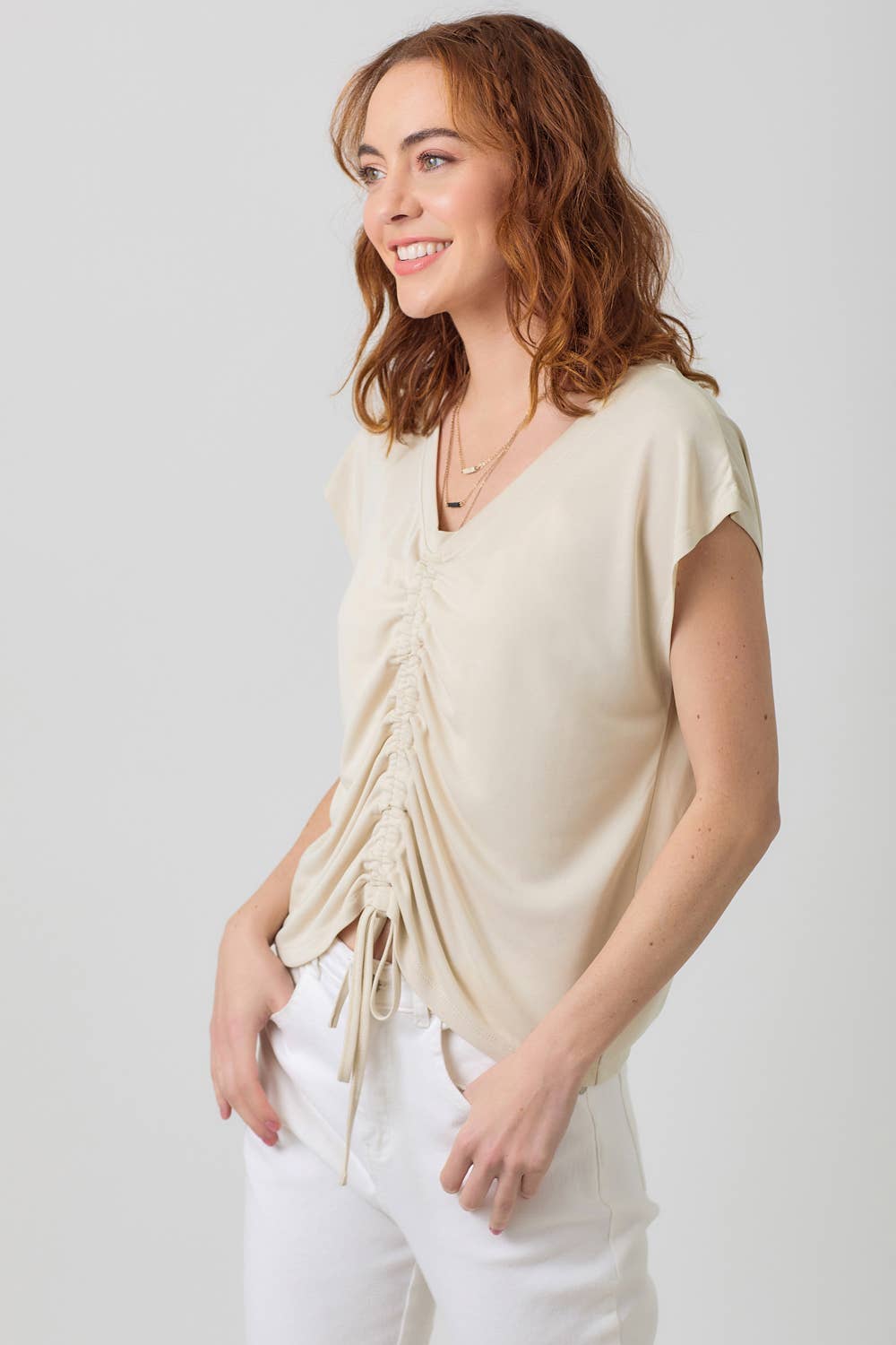 Mystree - Wholesale Knit Top - Women's - 20020 Front Ruche Modal Top 67