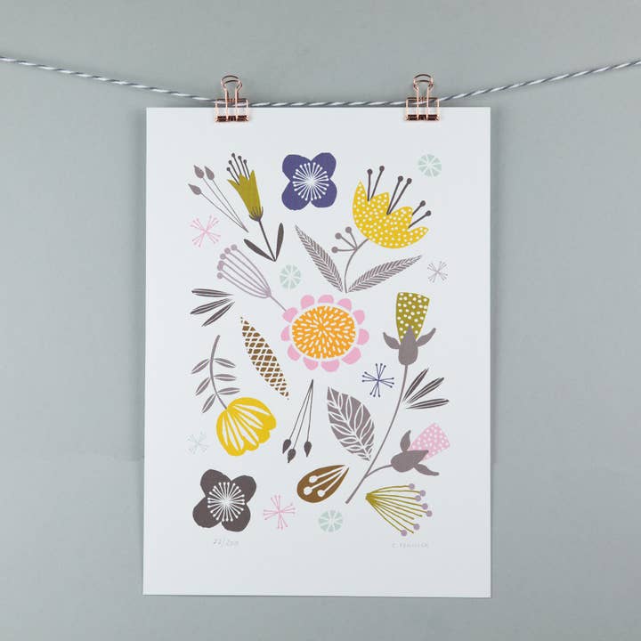 A4 art print - floral meadow for wholesale by Maggie Magoo Designs