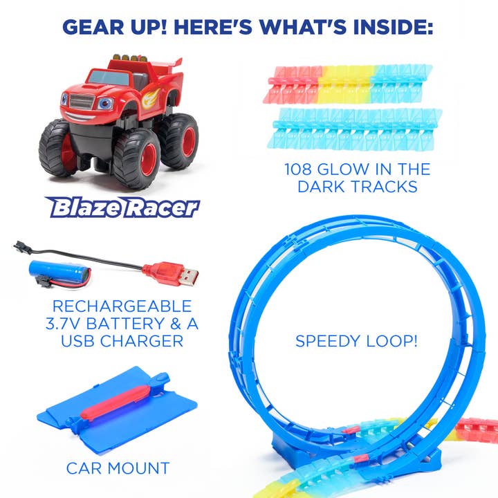 JitteryGit - Wholesale Toy Set - Kids - Nickelodeon Blaze Race Track Glow in the Dark STEM Gift Toy7