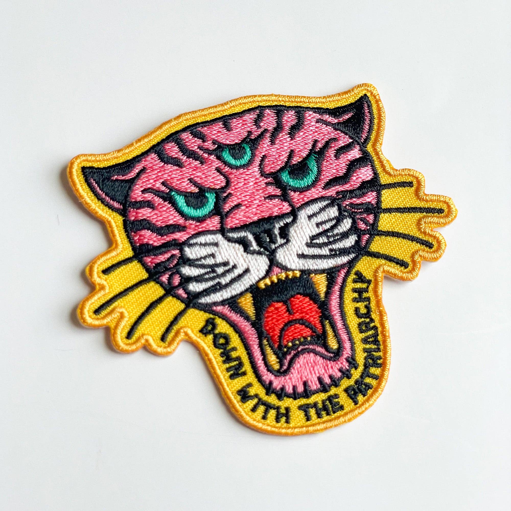 Creepy Orca Supply Company - Wholesale Patch - Down With The Patriarchy Tiger Feminist Patch0