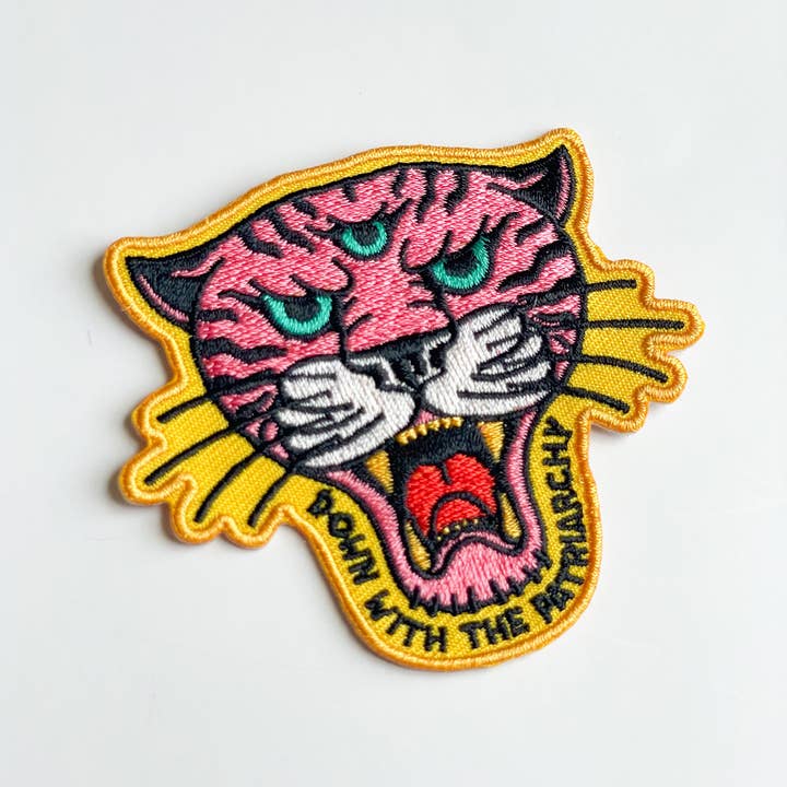 Creepy Orca Supply Company - Wholesale Patch - Down With The Patriarchy Tiger Feminist Patch