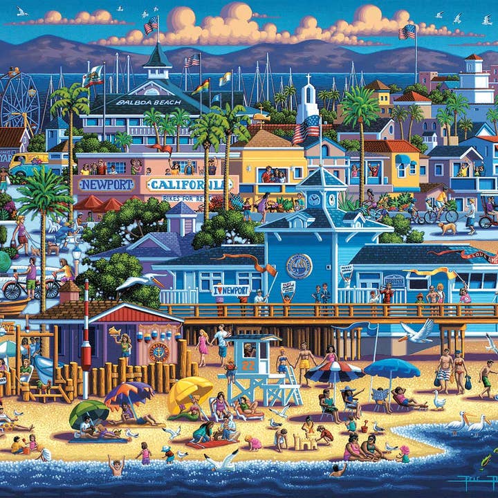 Boardwalk Puzzle Company - Wholesale Puzzle - Adult - Newport Beach - 500 Piece1
