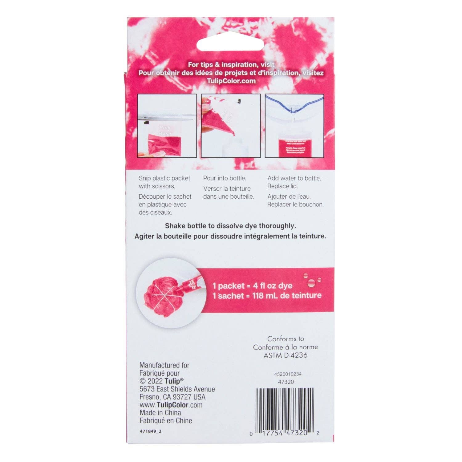 Ilovetocreate - Wholesale DIY Craft Kit - Tulip One-Step Tie-Dye Refills Pink6