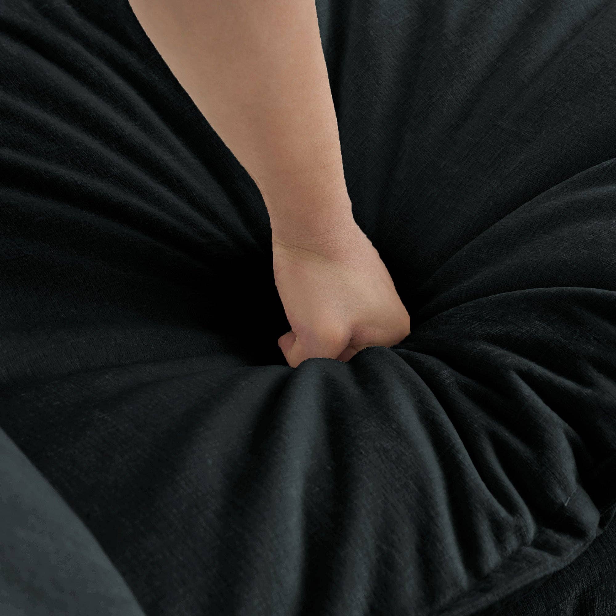 HOMYCASA DESIGN INC - Wholesale Chair - Comfy Deep Single Seat Sofa Upholstered Reading Armchair Living Room Chair Black Chenille Fabric , 1 Toss Pillow10